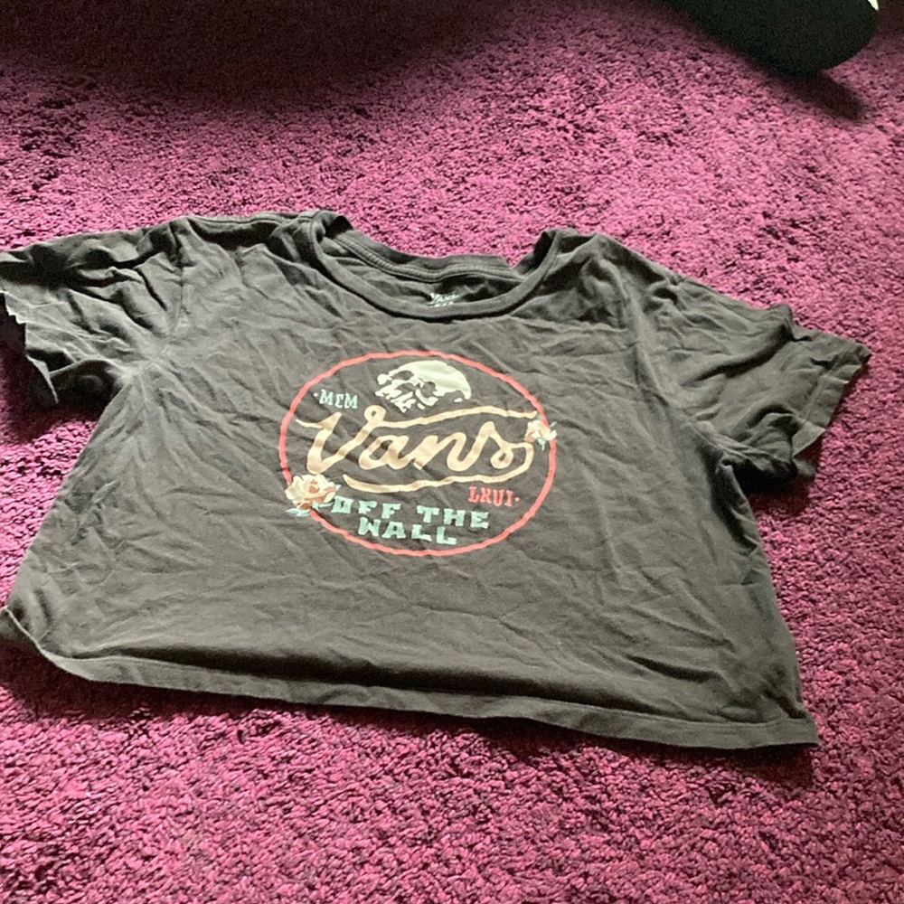 Vans Charcoal Tee with Skull Graphic